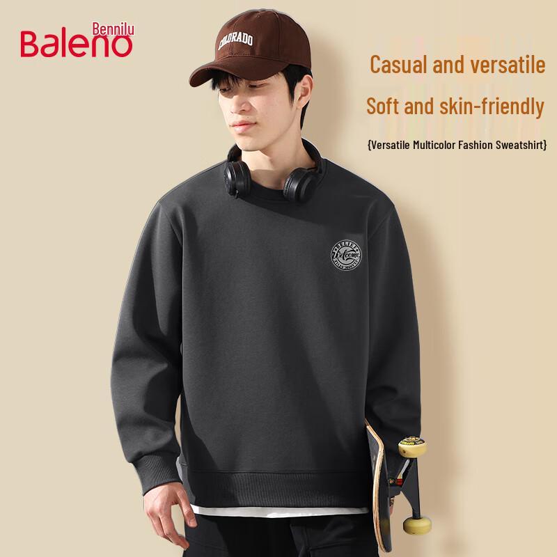Baleno Men's Heavyweight Round Neck Long Sleeve Sweatshirt