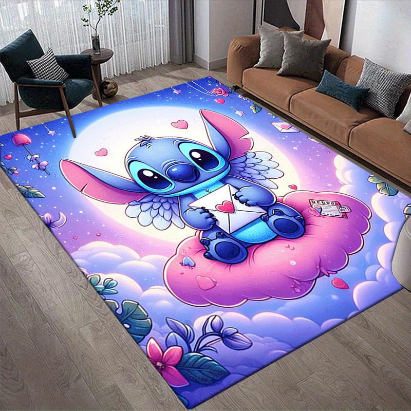 1pc Stitch Pattern Area Rug Soft Flannel Floor Mat for Living Room,Office,Bedroom and Carpet,Sofa Coffee Table Floor Mat