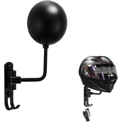 180-Degree Rotating Motorcycle Helmet Rack – Aerospace Aluminum Wall-Mounted Holder With Double Hooks – 1/2 Pack, Space-Saving