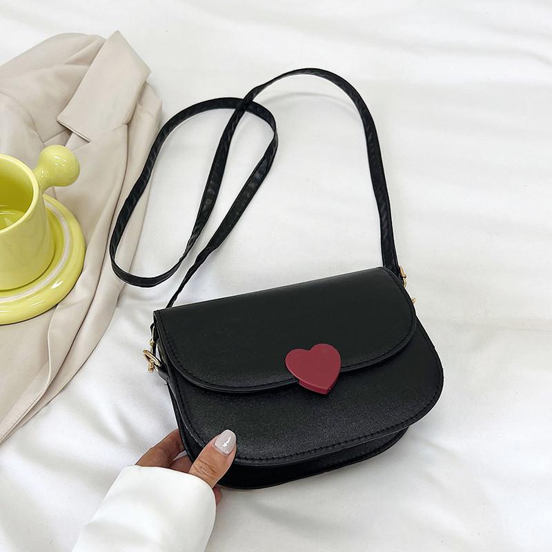 Trendy Black White Pink Casual Simple Shoulder Bag Stylish Saddle Bag For Women