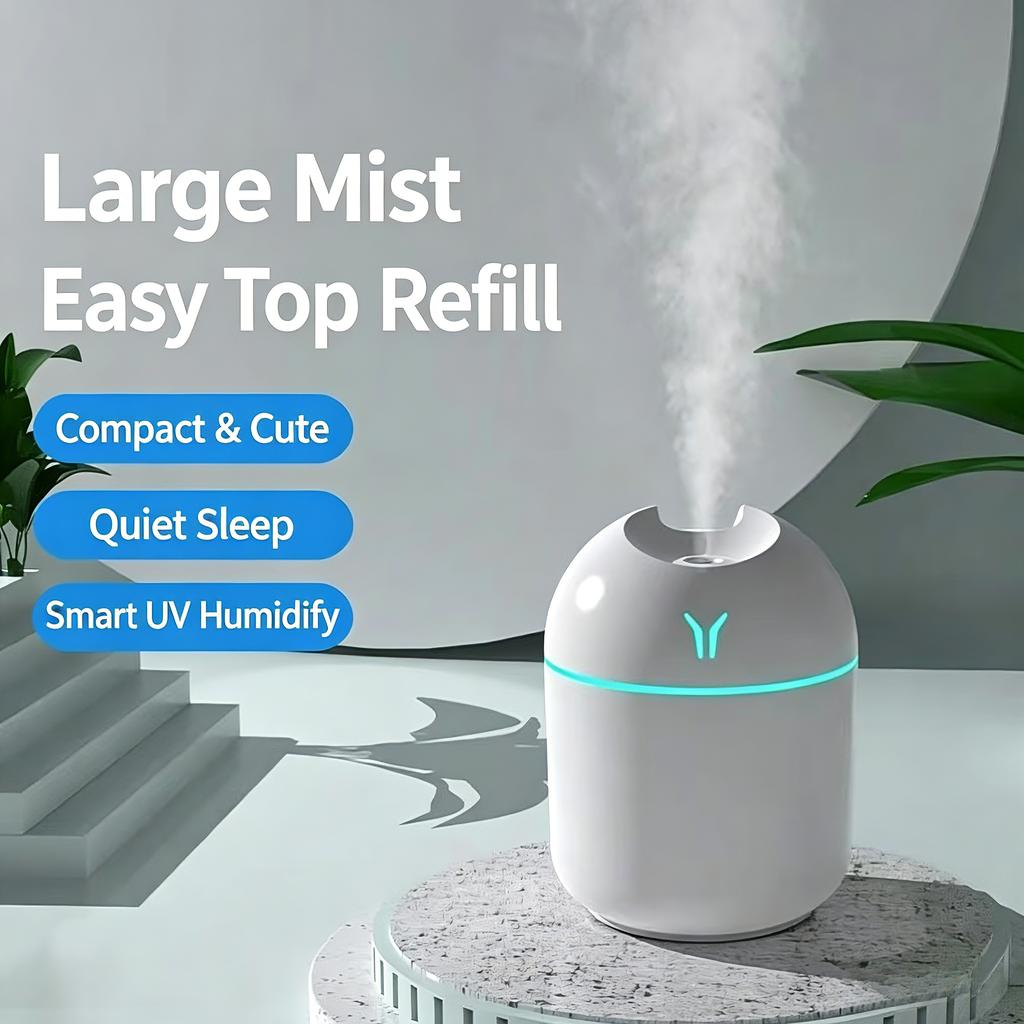 250ML Mini Air Humidifier Aroma Essential Oil Diffuser with LED Color Lamp Ultrasonic Mist Maker USB Plug in For Home Office Car