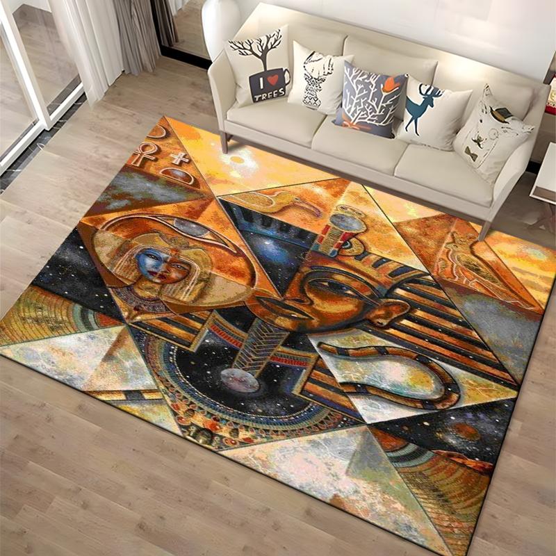 Retro Ancient Egypt Pattern Rug Carpet For Living Room Non Slip Parlour Sofa Large Area Rug Bedroom Kid Play Room Floor Mat Gift
