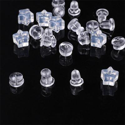 Ohrstecker aus Silikon, transparent, 10–100 Stück/Beutel, Ohrstöpsel für selbstgemachte Ohrringe, Schmuckherstellung, Zubehör