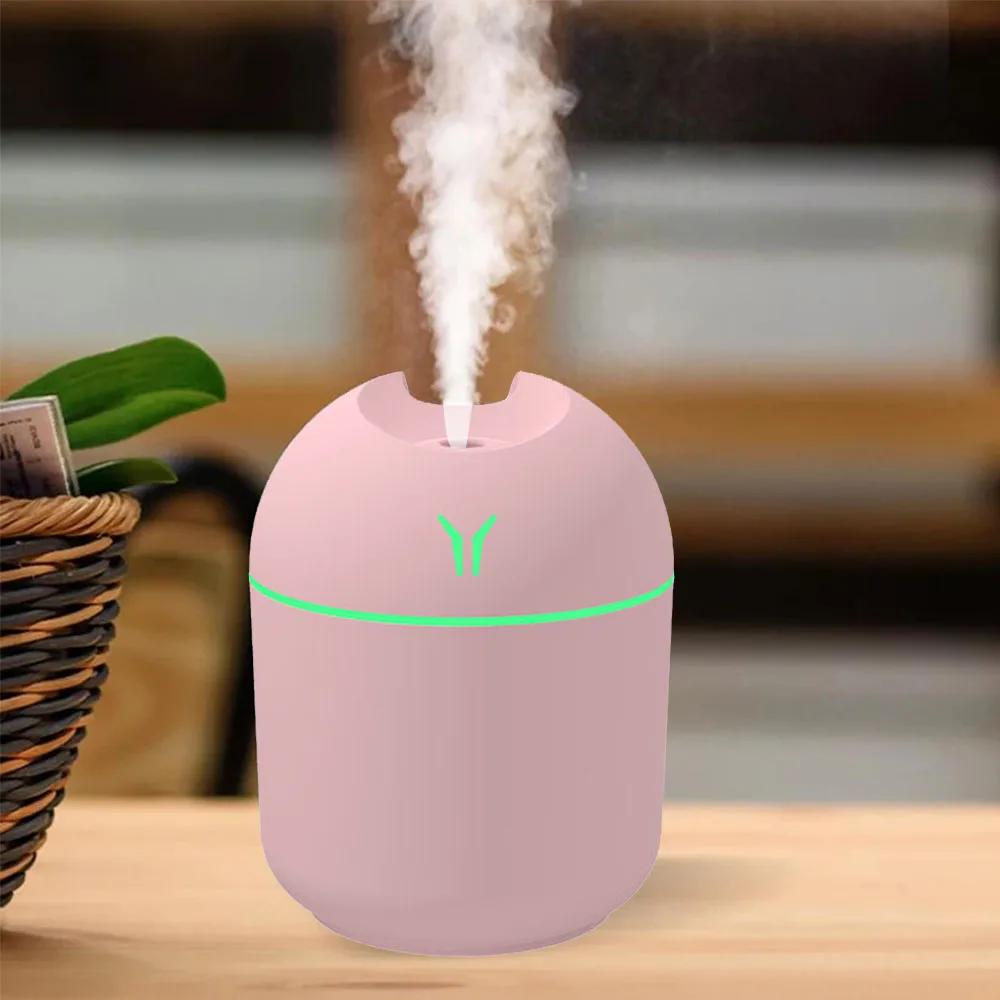 

Mini USB Air Humidifier 250ML Bedroom Essential Oil Diffuser for Home Ultrasonic Mute Mist Maker Diffuser with LED Color Lamp 1PCS розовый