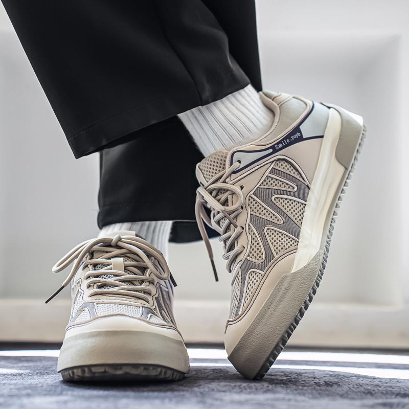 Herren Casual Board Schuhe, Modische und Atmungsaktive Sport- und Freizeitschuhe, Rutschfeste und Abriebfeste Schuhe mit Mesh-Obermaterial