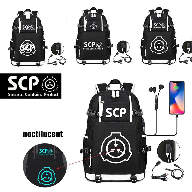 SCP Foundation Ljus Ryggsäck Med Hög Kapacitet USB-laddning