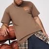 Li Ning X Badfive Basketball Series Logo Print Short Sleeve T-Shirt Men Tops Brown AHSU157-7
