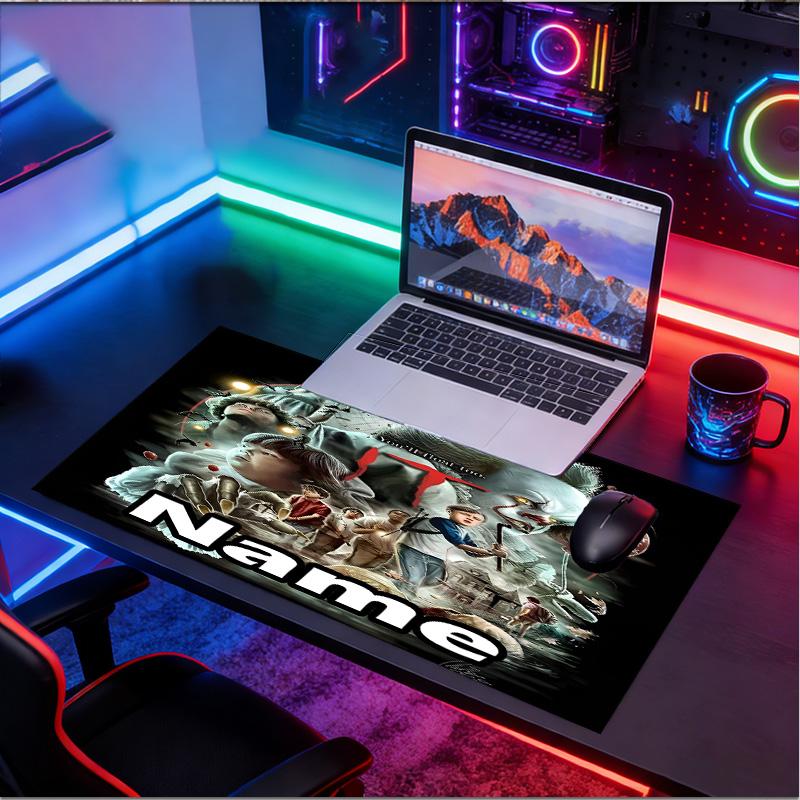 Custom Name Personalized Bride of Chucky Pattern Mousepad, Laptop PC Desk Mat, Decorative Desk Mat for Home Keyboard Pad Gift