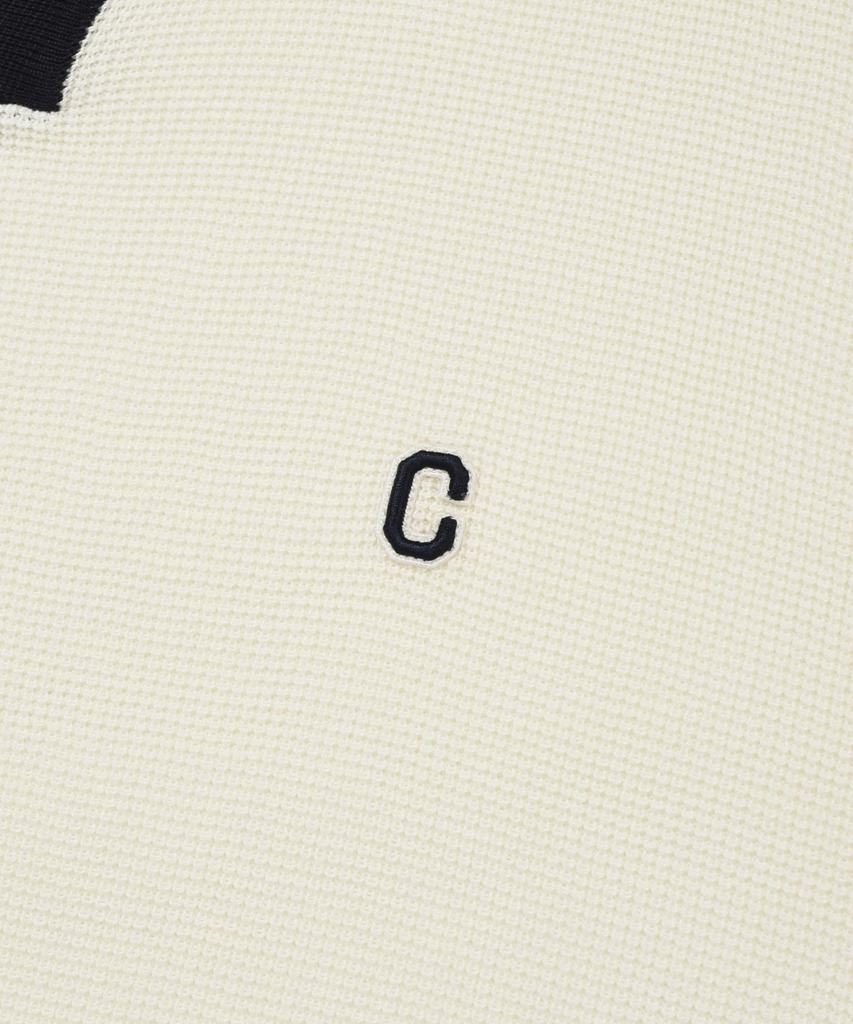 COVERNAT Open Collar Half Knit Ivory