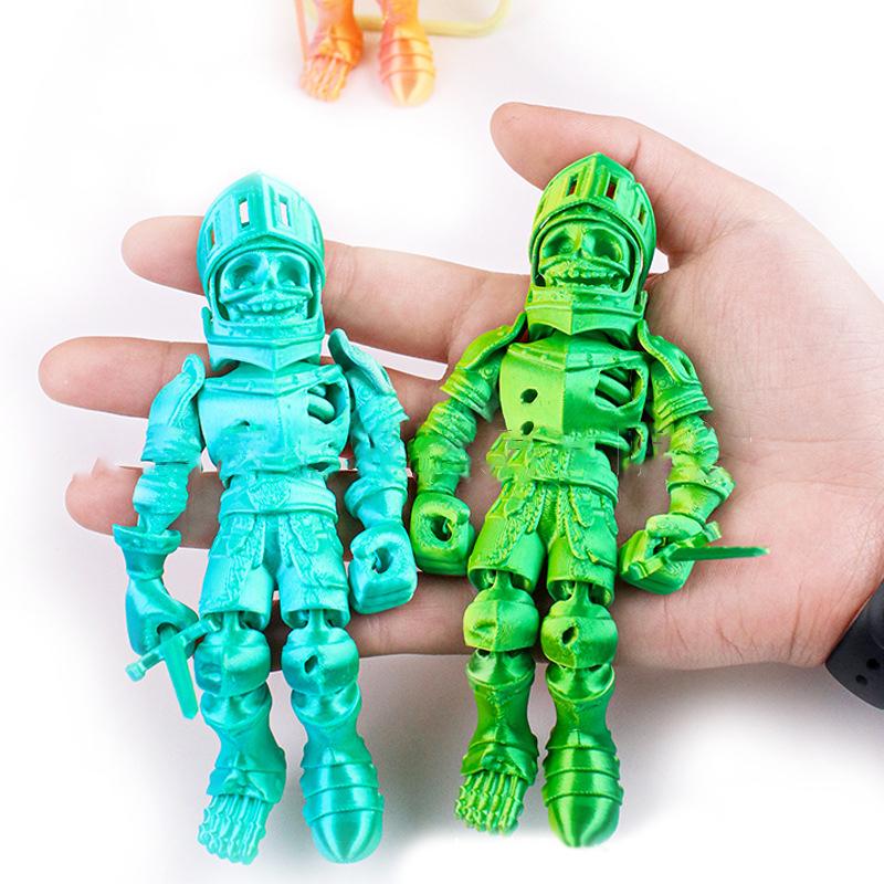 3D-gedruckte Skelett-Actionfiguren Skelett-Ritter-Figuren mit flexiblen Gelenken Sammelbares Neuheitsspielzeug für Kinder Erwachsene Geschenke