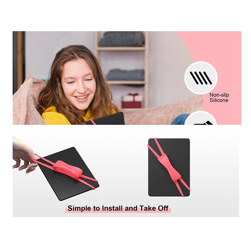 Anti-Slip Silicone Soft Hand Strap Grip For 4.7-8" Kindle Ereaders Tablet For Kindle Kobo Lenovo Sony Kindle E-Book Tablet Stand