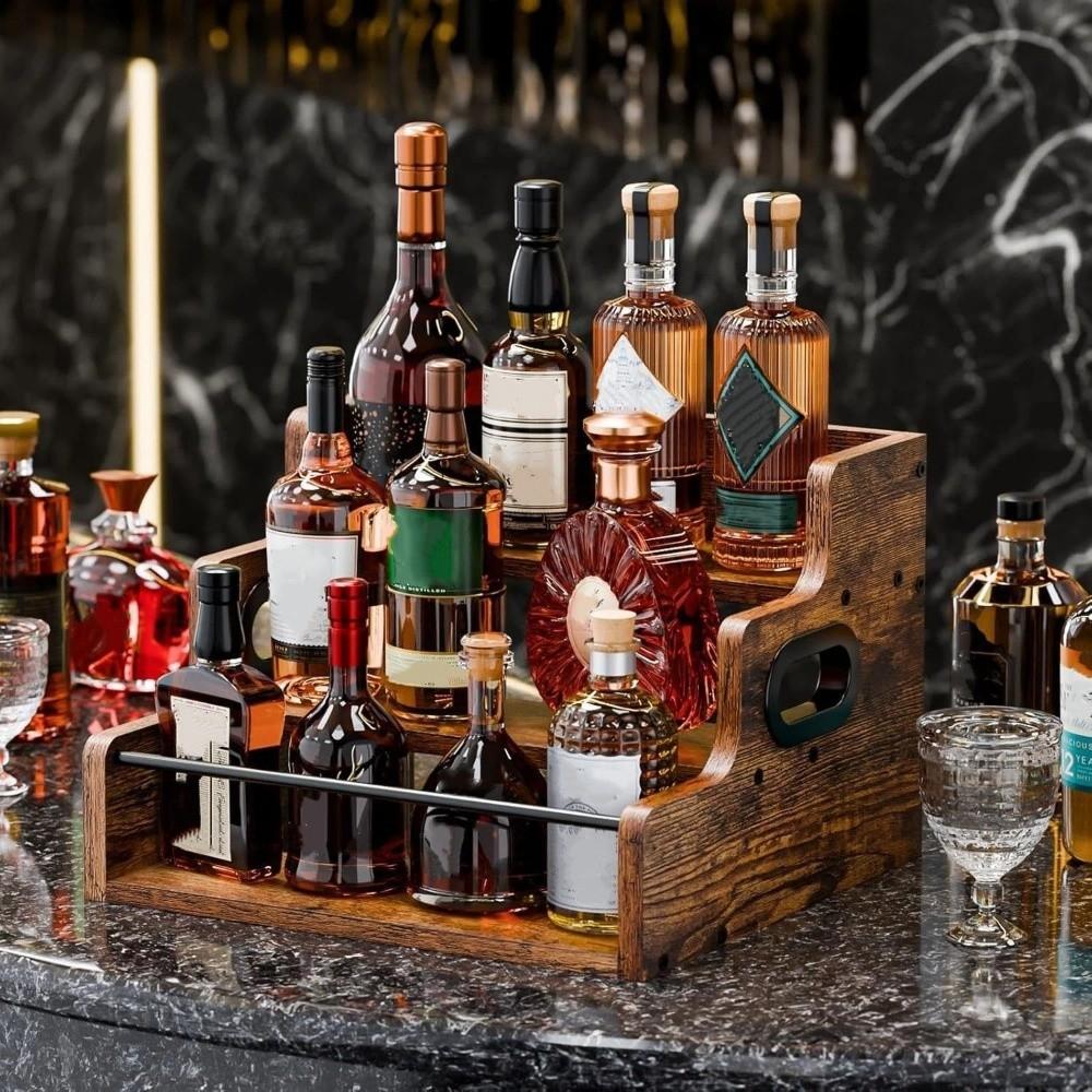 Detachable Wine Bottle Rack Wooden Seasoning Storage Rack Versatile Liquor Cabinet Restaurant