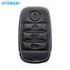 Atobabi Leather Car Key Case For Kia Soul Carnival Sedona Niro Sorento Sportage Rio Forte Optima 4 Buttons Smart Remote Cover