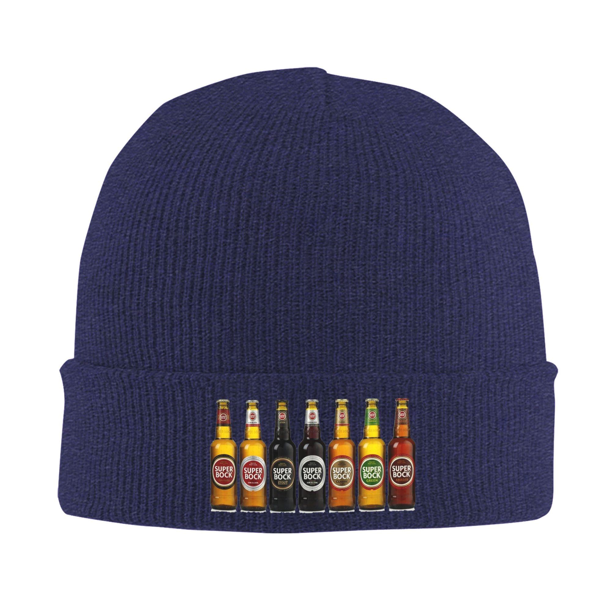 

Super bock Winter Skullies Beanies Hat Warm Autumn Knitted Hats Bonnet Caps for Women Men One Size