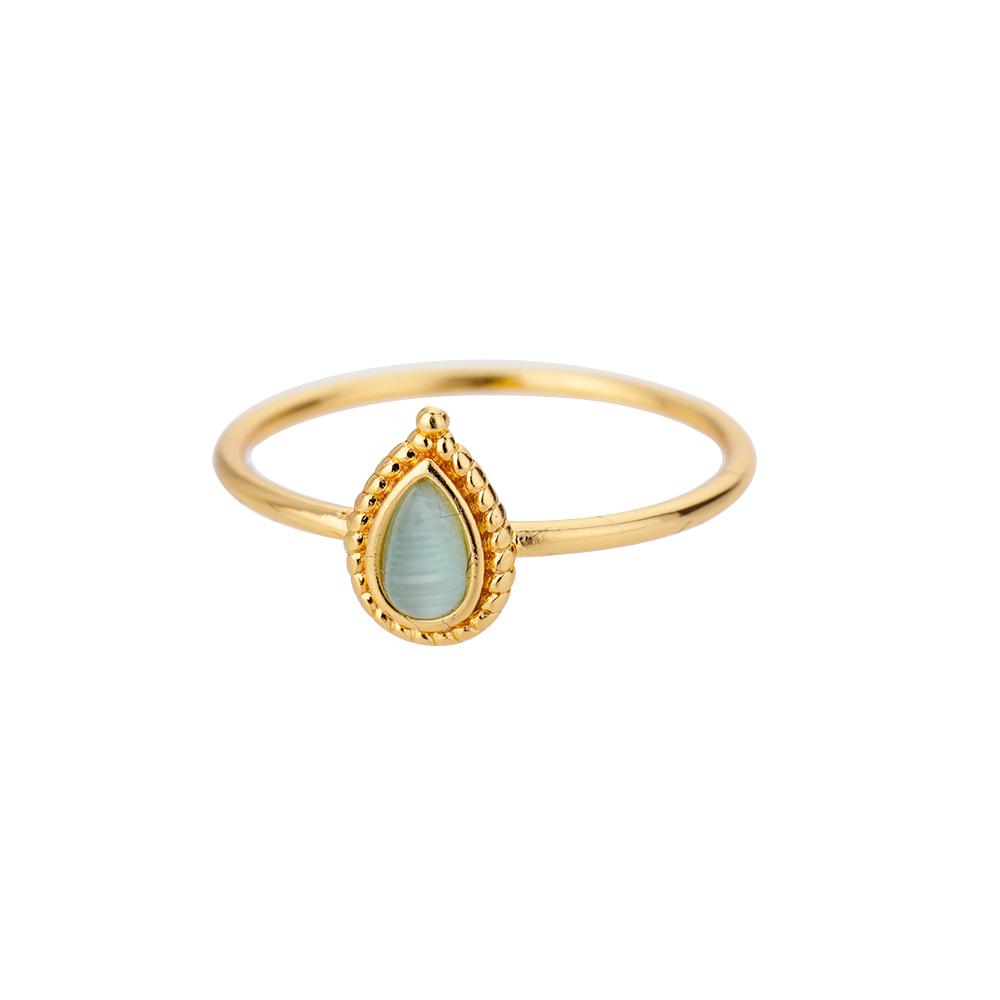 Stainless Steel Opal Rings for Women Aesthetic Water Drop Gold Color Wedding Ring Waterproof Jewelry Finger Accessories Gifts