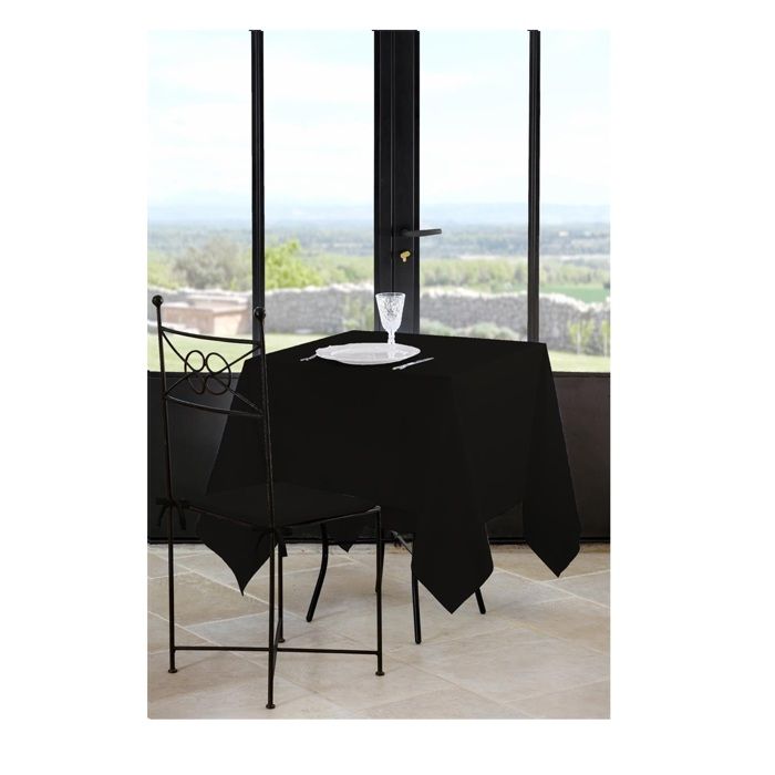 Nappe Carrée - 180 X 180 Cm - Polyester 100% - Couleur Noir - Lavable En Machine
