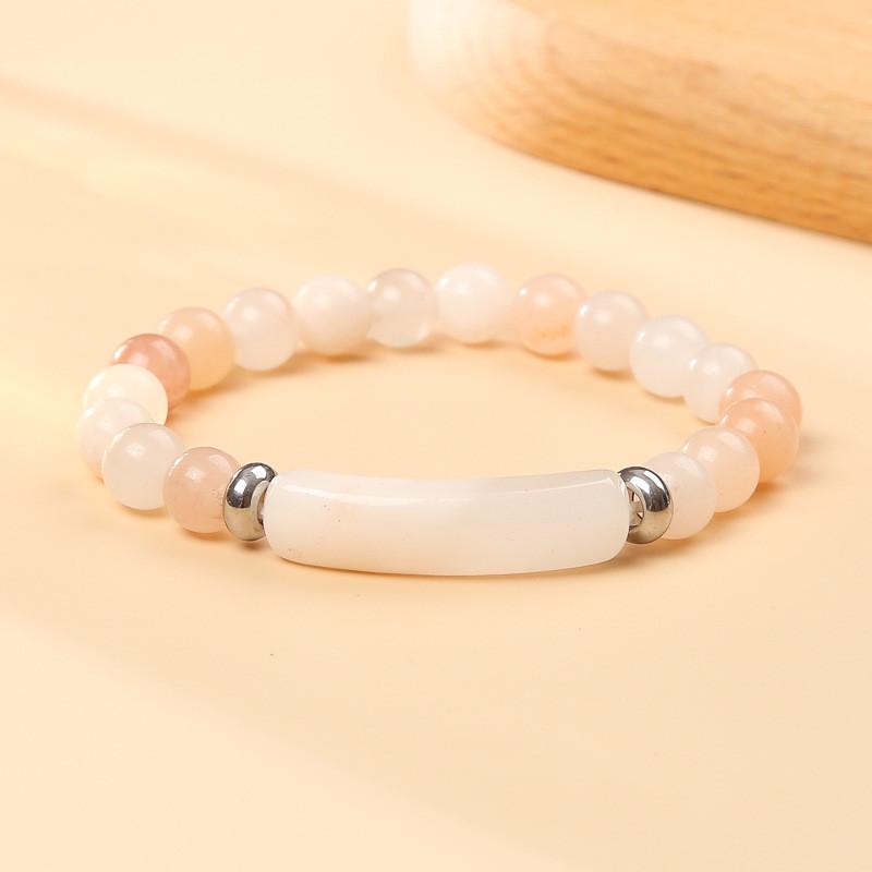 Braccialetto con Perline di Cristallo di Agata Geometrica con Design Artigianale per Accessorio Moda Unisex