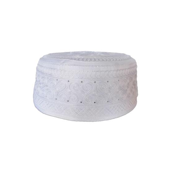 Men Hat Vintage Ethnic Flat Top Round Embroidery Head Decoration Firm Stitching Turkish Jewish Holiday Wear Cap Headwear