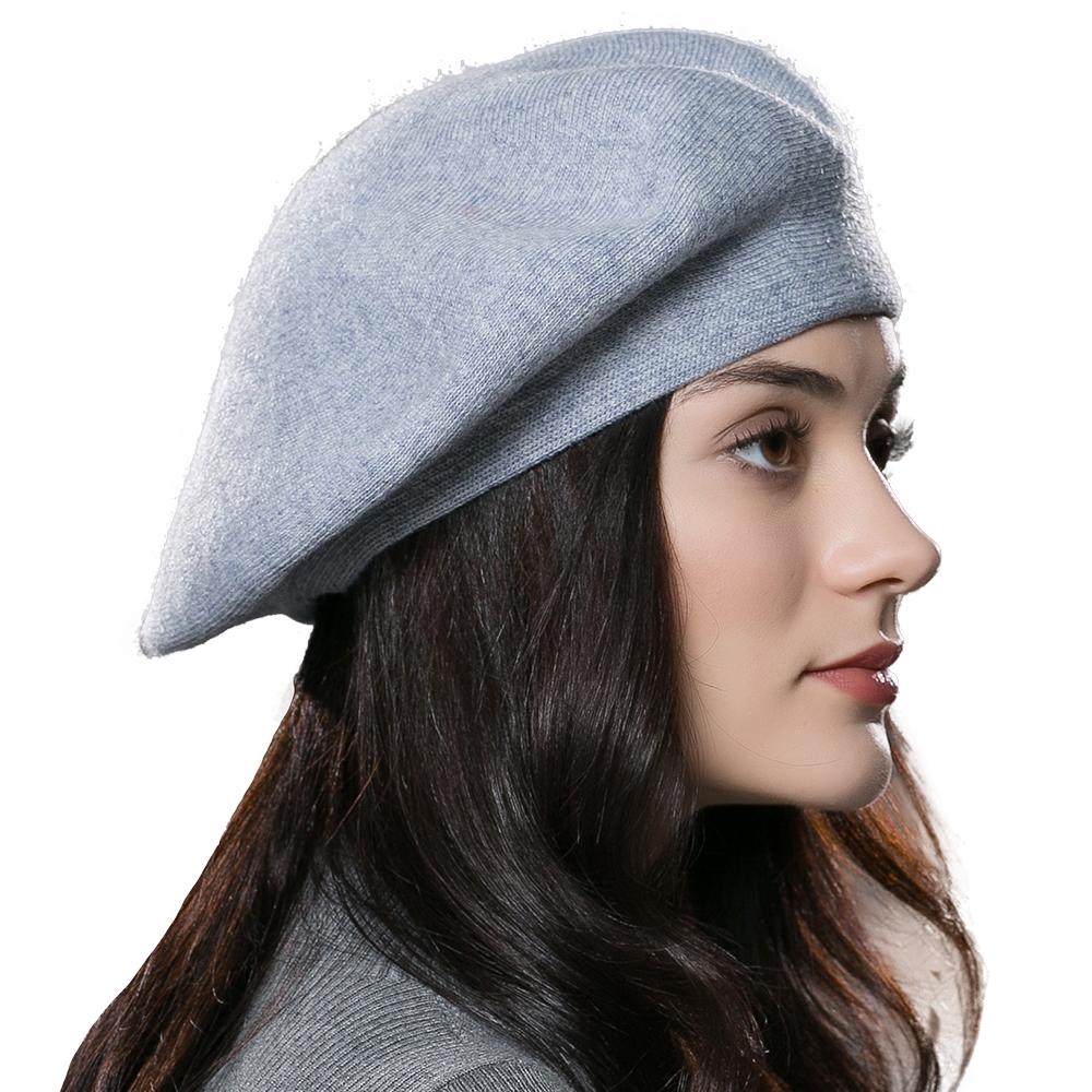 Womens Winter Beret Hat Knitted Beanie Cap Autumn Winter Hat French Classic Beret