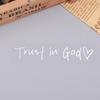 Trust In God Heart Car Rear View Mirror Sticker Decal Faith Bible Verse Christian Church Auto Vehicle Bumper Decor