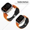Silicone Strap for Apple Watch Band Ultra 2 49mm 46mm 44mm 45mm 41mm 40mm 42mm Two-tone Bracelet Iwatch Serise 10 9 8 7 6 SE 5 4