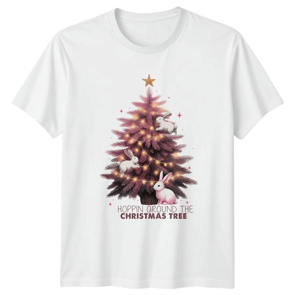 Hoppin Around The Christmas Tree Holidays Unisex Unisexs Graphic Tee S
