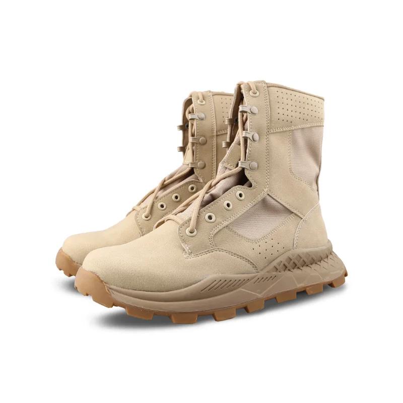 Fashion Spring Combat Boots Men's Mesh High Top Desert Boots Breathable Tactical Boots Outdoor Recreational Training Shoes Sneakers