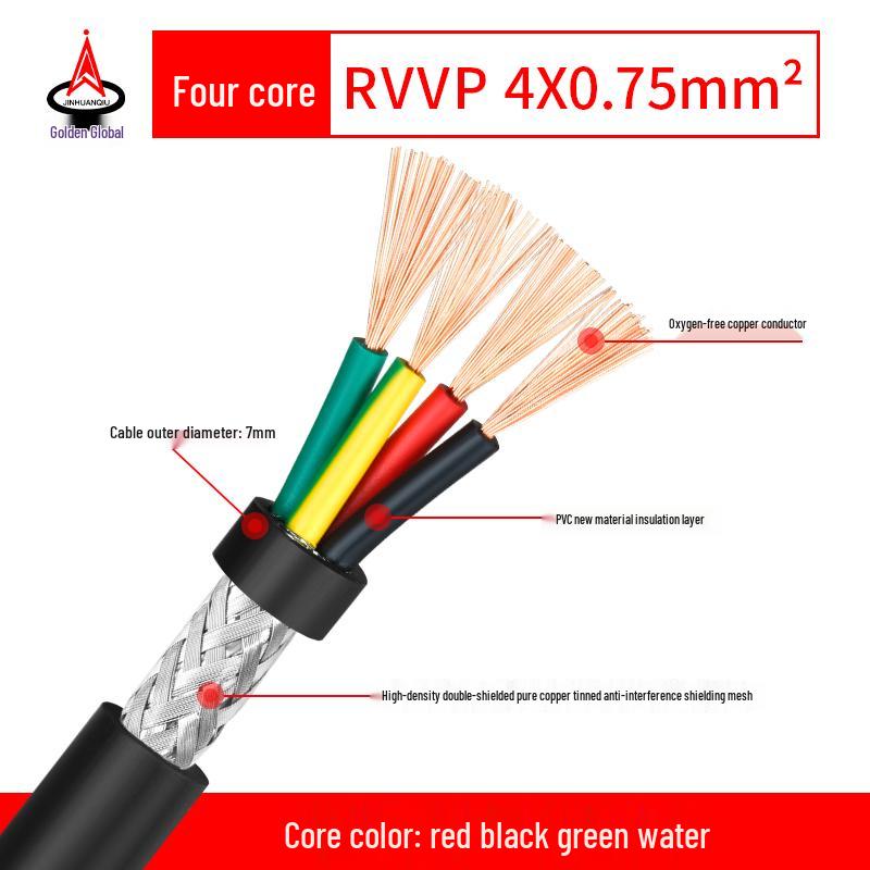 RVVP Shielded Control Signal Cable - Available in 2 to 14 Cores, 0.15 to 0.2 Square