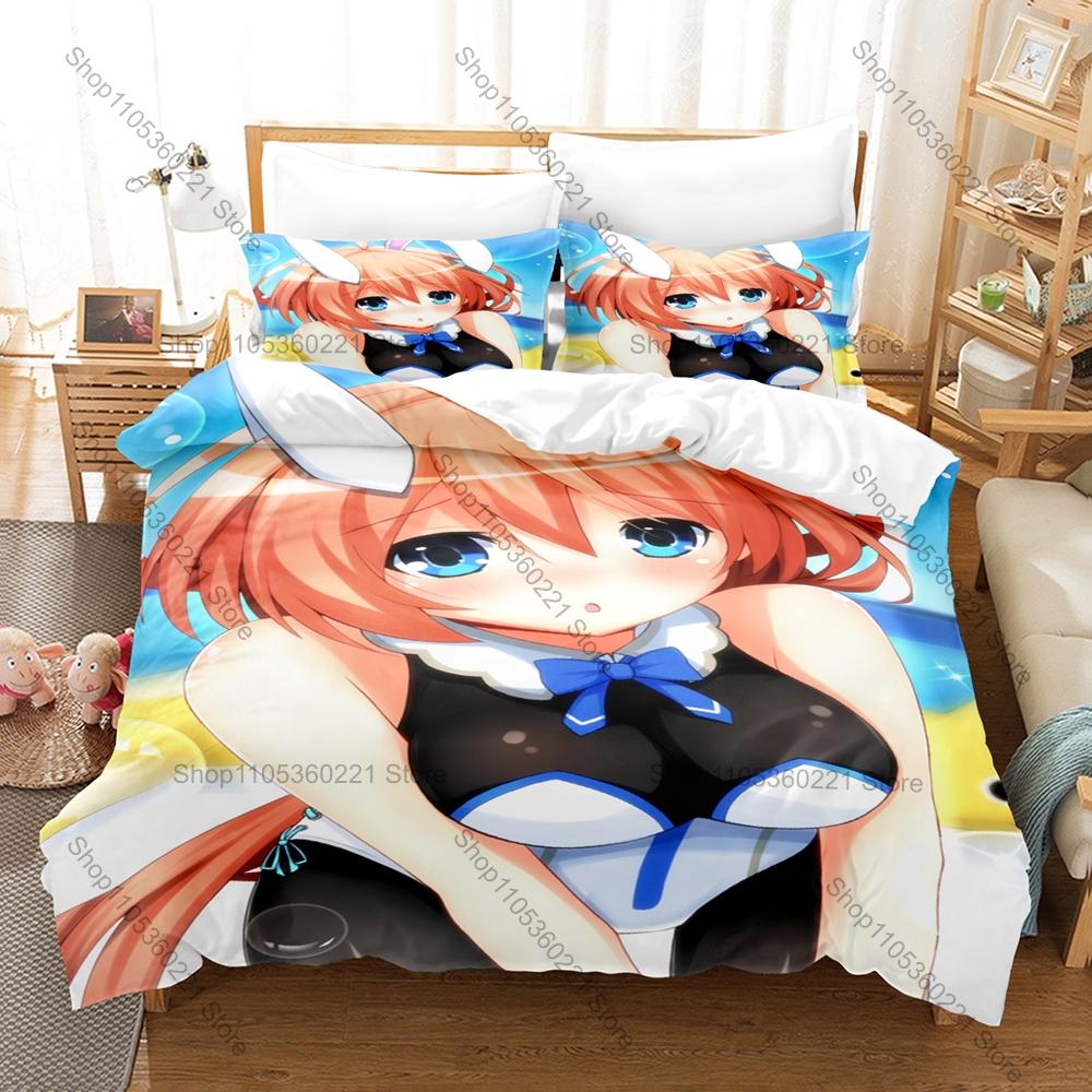 Gentle Kawaii Schoolgirl Graphic Kannuki Natsume Warm Daily Anime Bedding Set Duvet Cover With 2 Pillowcases Teen Girly Bedroom