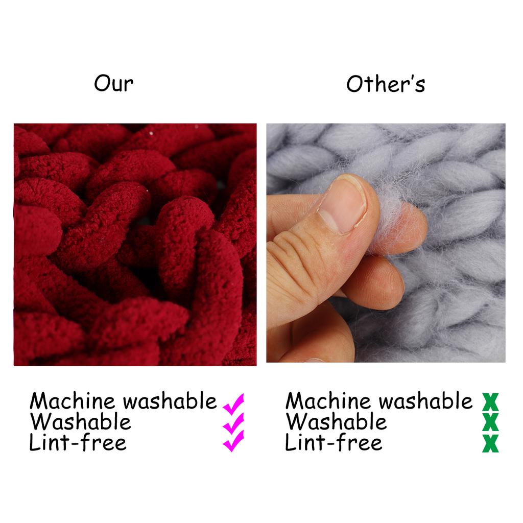 Buy 100x150cm Handmade Knitted Blanket Cotton Soft Washable Lintfree