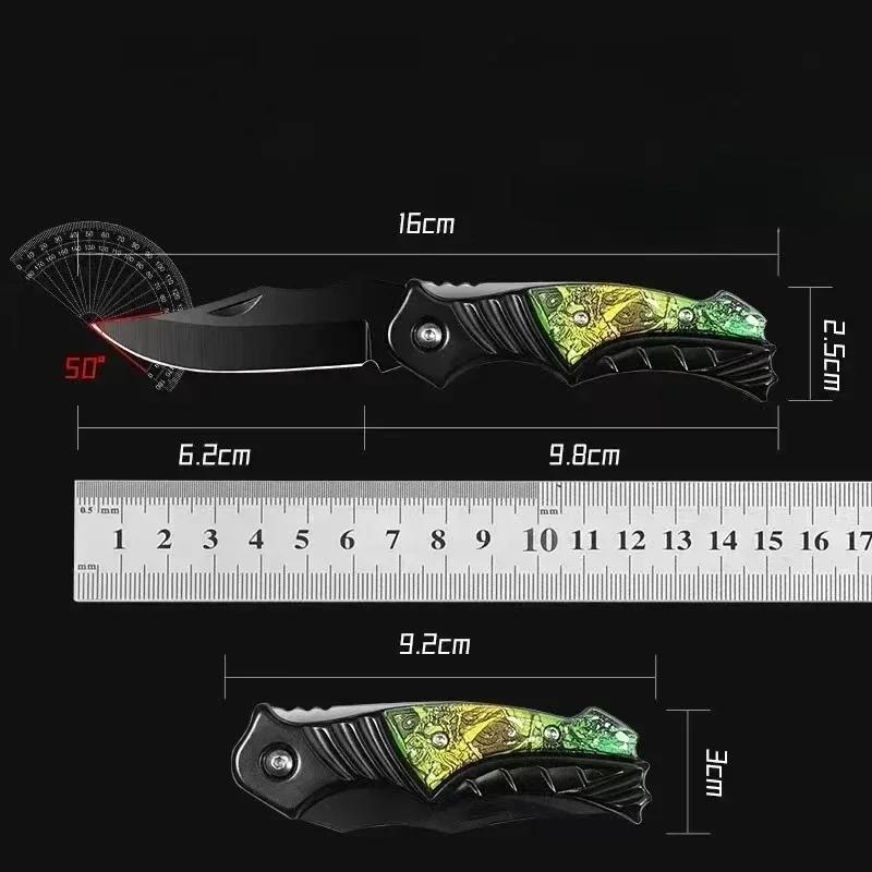 Portable outdoor folding fruit knife for kitchen supplies, sharp survival knife, suitable for camping and hiking