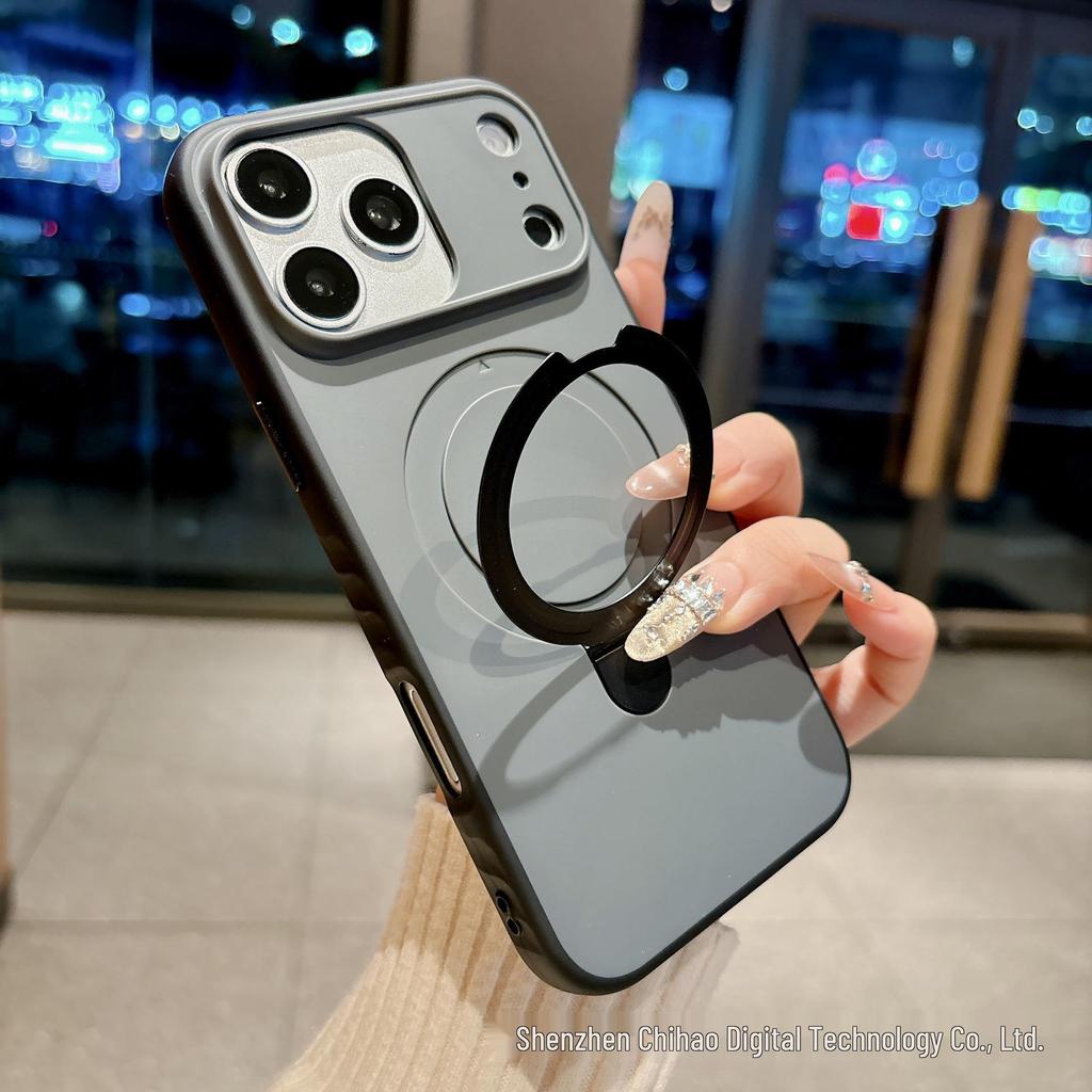 Matte Magnetic Stand Case for iPhone 17 Pro Max: Drop-Proof, Full Coverage, Compatible with Apple 16