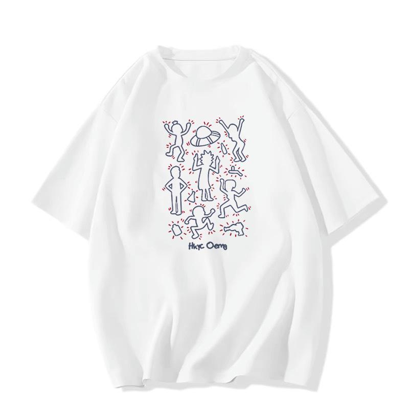 Women's Retro Hip-Hop Oversized Cotton T-Shirt - Summer Short Sleeve Niche Design