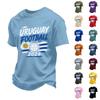 Men's Loose Fit Casual Short Sleeve T-Shirt Football Support Graphic Print Crew Neck Comfortable Cotton Blend Top