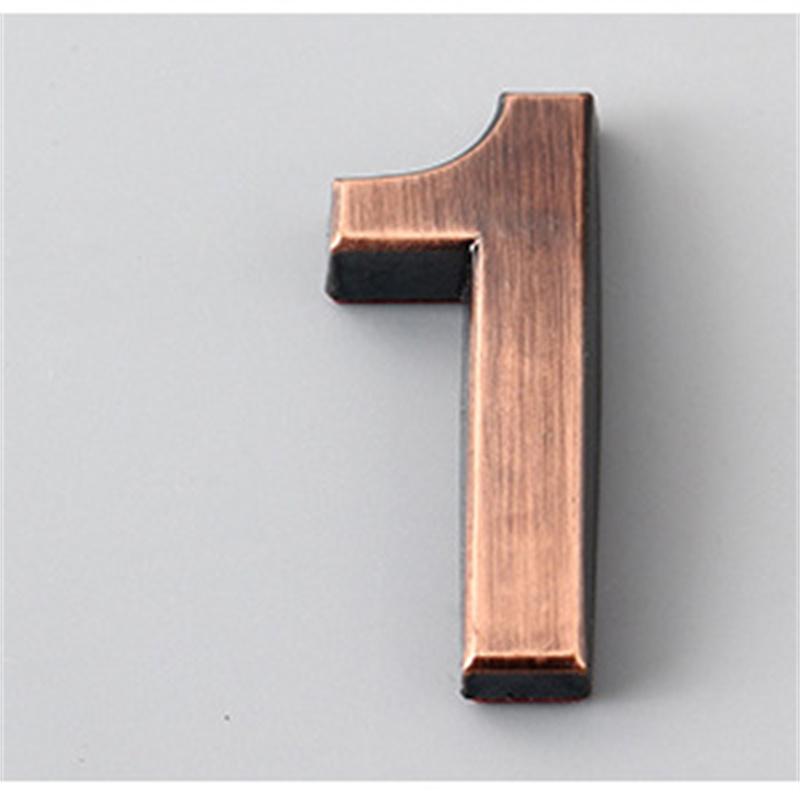 Spot Supply Numbering Digital 5cm Bronze Stereo Word Door Head Hotel House Digital Label