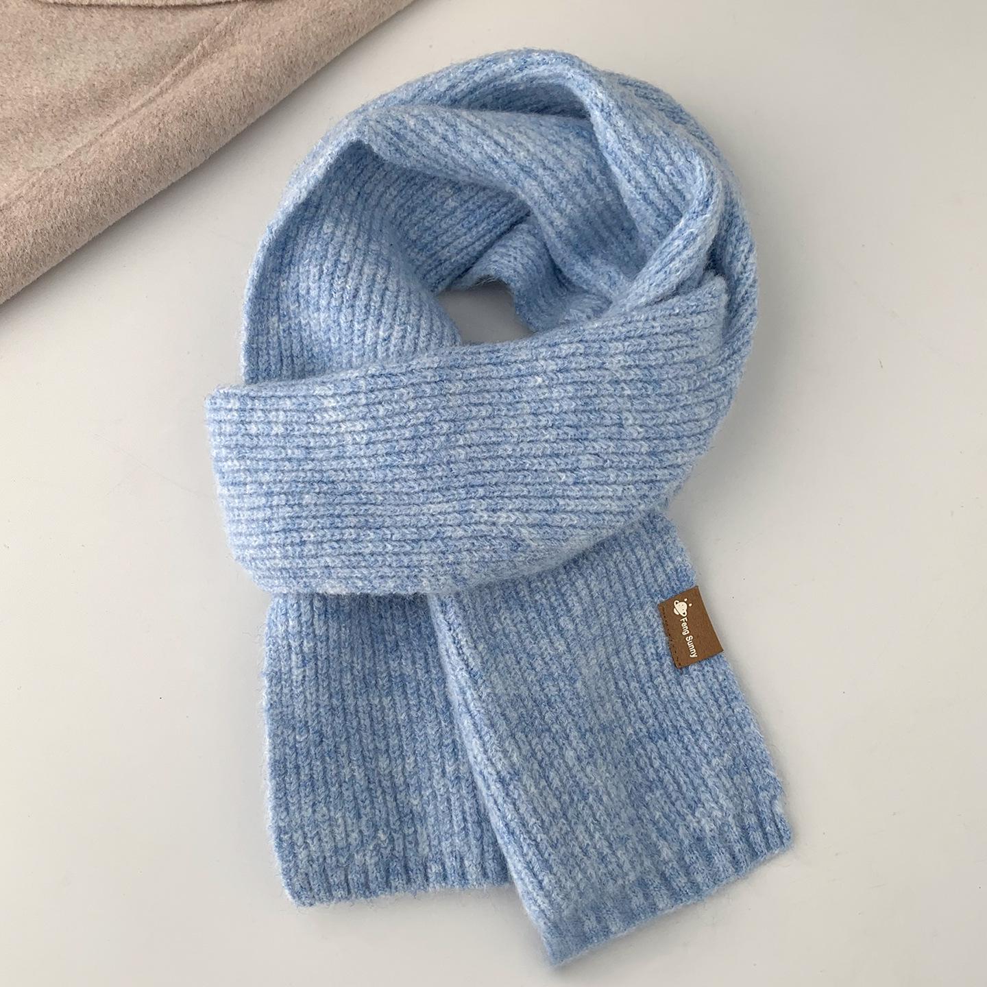 

Корейский стиль 2025 Высококачественный вязаный шерстяной шарф - Универсальное зимнее тепло для женщин и мужчин 150x20cm