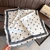 Geometric Polka Dots Print Shawl Square Scarf For Women Soft Satin Wraps Neckerchief Female Hair Bands Ribbon Headband Bandana