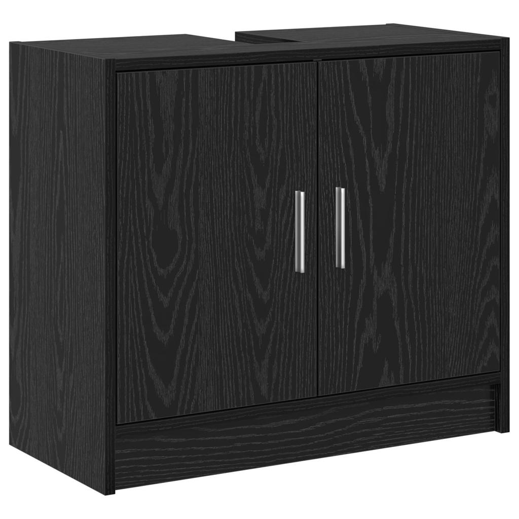 1 Piece Cabinet Under Washbasin In Black Bathroom, Large Storage Space with Double Doors, Storage Cabinet for Miscellaneous Items, 63x29x55 Cm