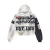 Mens Oversized Hooded Sweatshirt With 3D Graphic Print Washed Effect Drop Shoulder Zipper Front Casual Streetwear