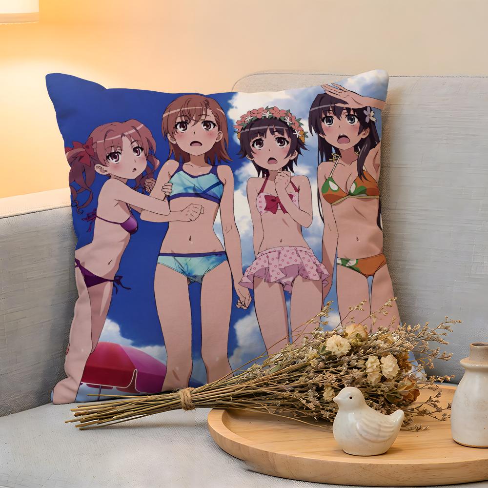 Cushion Cover  Linen  SkinFriendly Soft Decorative Case For Sofa Home Decor A Certain SScientific Railgun Pillow cover