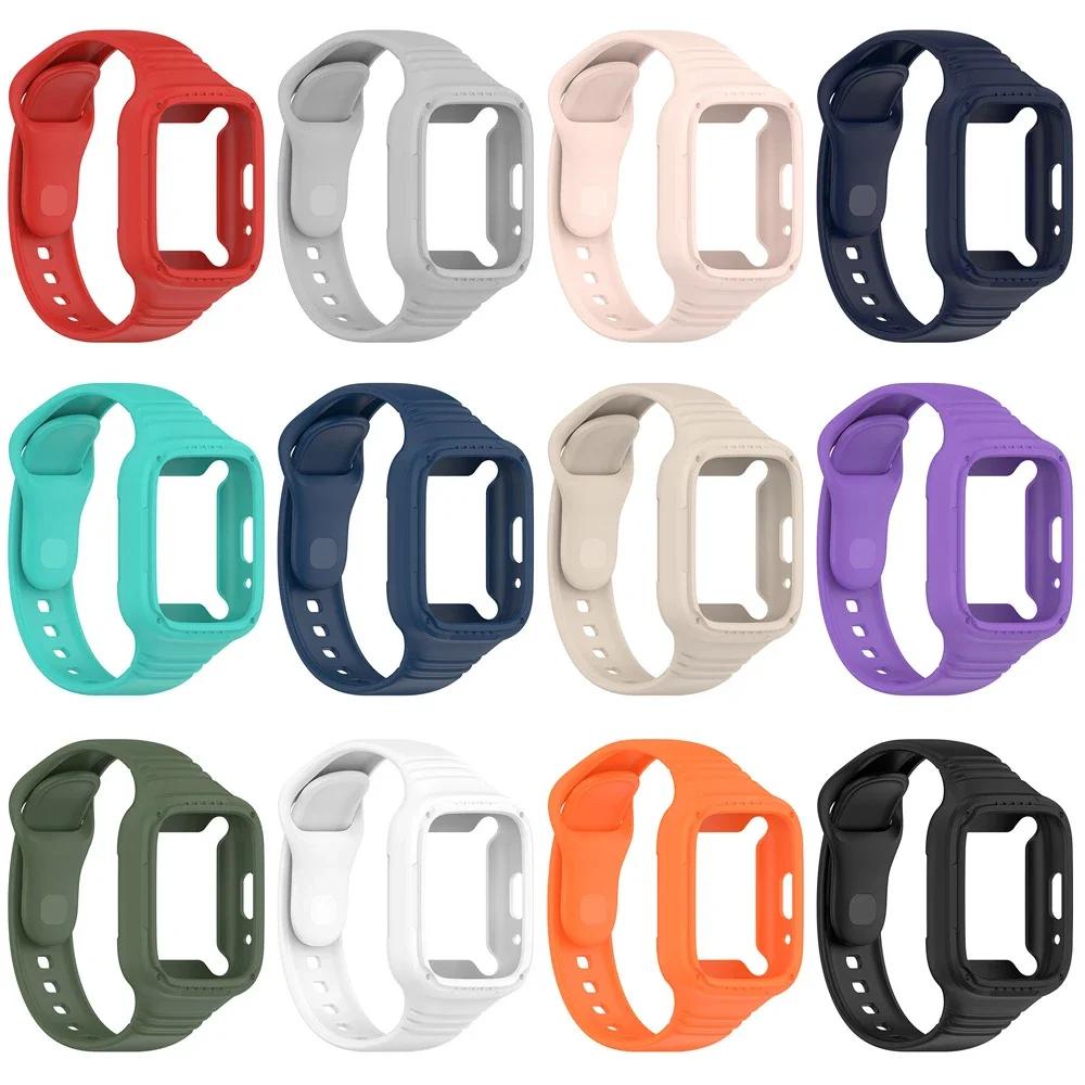 Silicone Strap with Case for Redmi Watch 3 / Redmi Watch 3 Active Strap Replacement Bracelet Protective Shell Cover