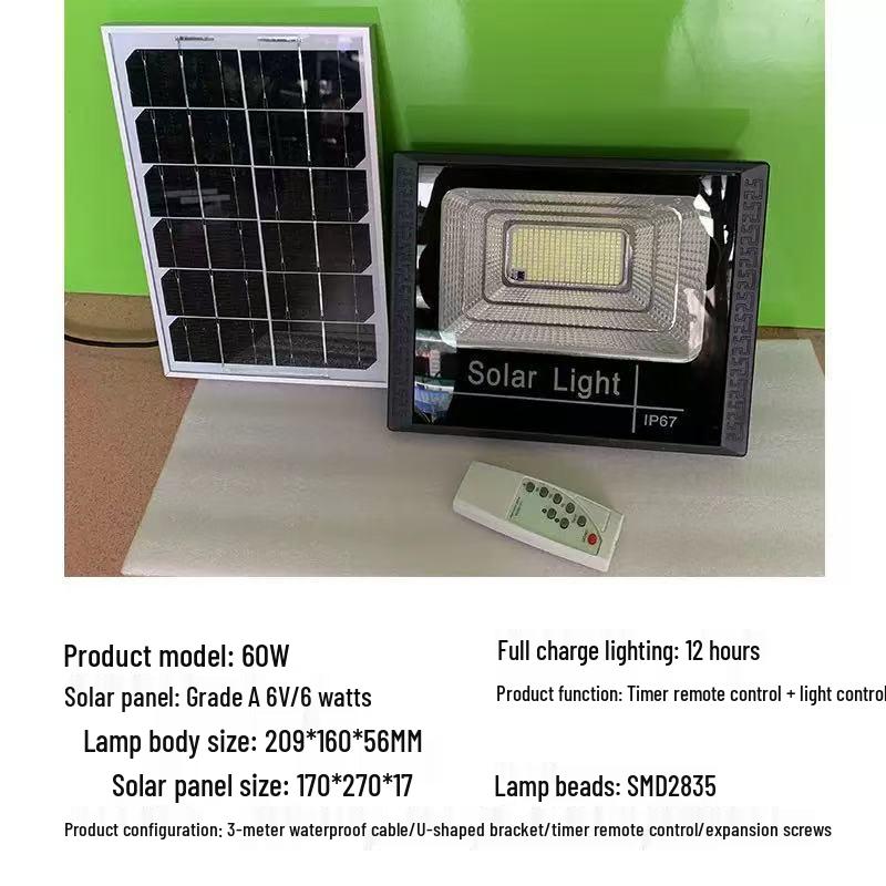 High-Power LED Solar Floodlight with Motion Sensor