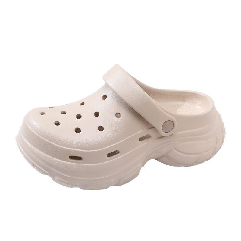 Hole shoes men's new summer outer wear non-slip wading cold slippers thick-soled two-wear slippers