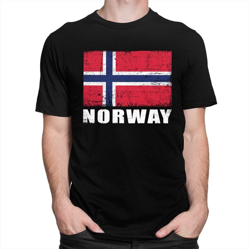 Custom Norway Flag T Shirts for Men 100 Cotton Tees Tshirts Short Sleeve Casual Tshirt Clothing