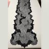 Gruselige Halloween-Dekoration 13x68 Zoll Schwarzer Tischläufer, Wasserabweisend mit Spinnennetz- und Fledermausmotiven für festliches Speisen