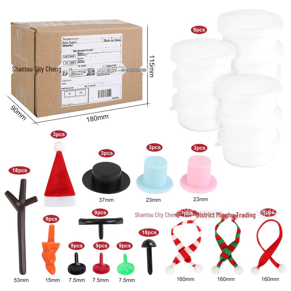 Smiling Snowman & Snowball Clay Ornament Kit for Parent-Child Christmas Crafting
