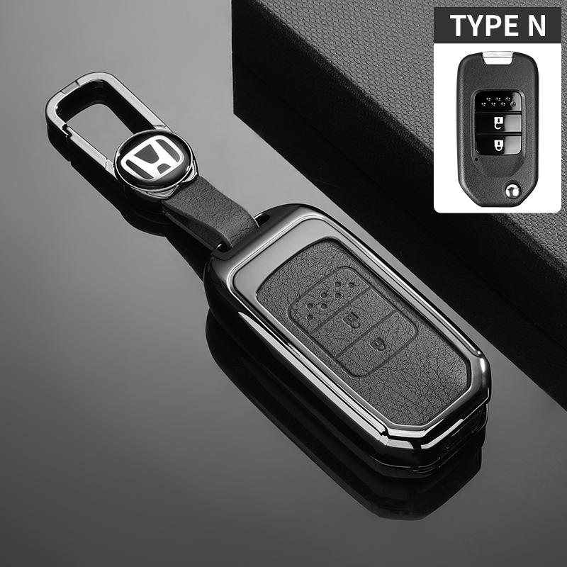 Genuine Leather Car Key Cover Case for Honda Civic 4d 9th Gen 10 Accord XRV Life Jazz Crv Fit Keychain Shell Keyless Accessories