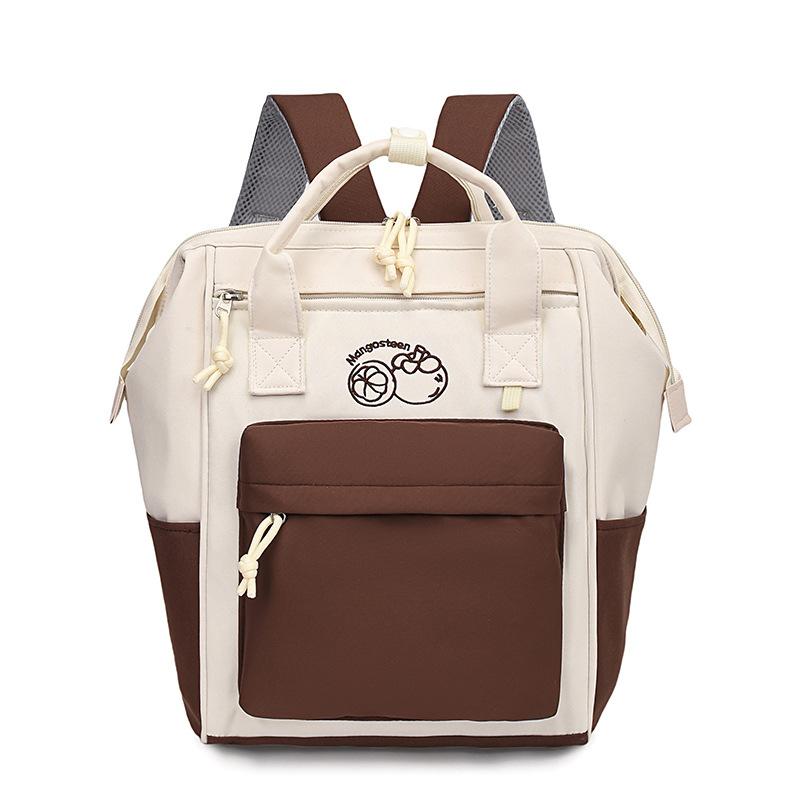 

Модный рюкзак большой вместимости, простой портативный школьный рюкзак, многофункциональный брызгозащищенный студенческий рюкзак для покупок коричневый