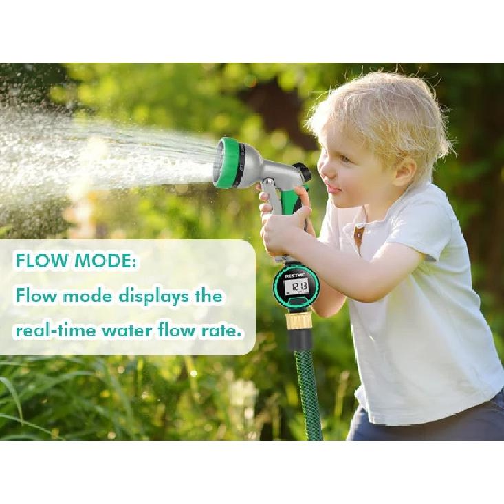 High Accuracy Digital Water Flow Meter Measure Water Consumption and Flow Rate for Outdoor Garden Watering/RV Water Tank Filling