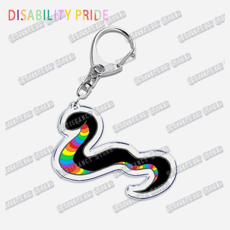 Disability Pride Key Chain Keychains Ring for Accessories Bag Pendant Keyring Jewelry Autism Festival Support